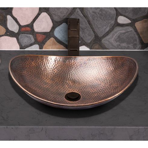 Pure Copper Hand Hammered 19 inch Harbor Bathroom Vessel Sink